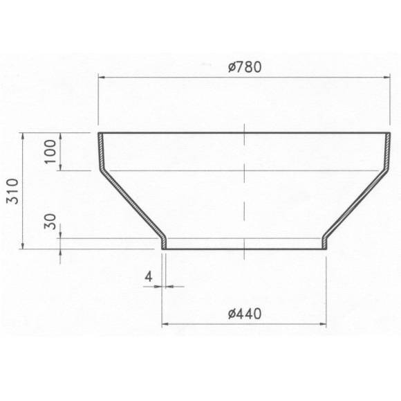 Dimensioni del terminale silos per riduzione a cm 44