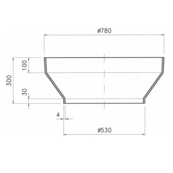 Dimensioni del terminale silos per riduzione a cm 53